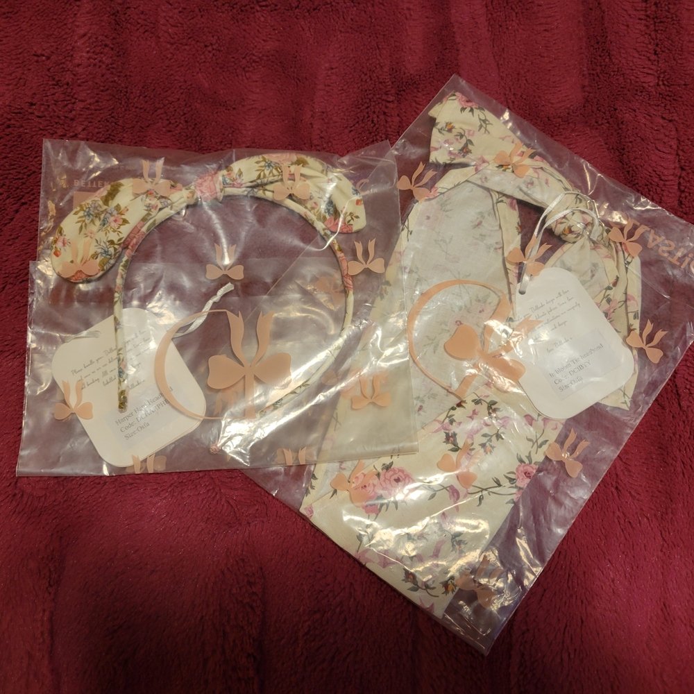 Floral Headband and Mask Set
